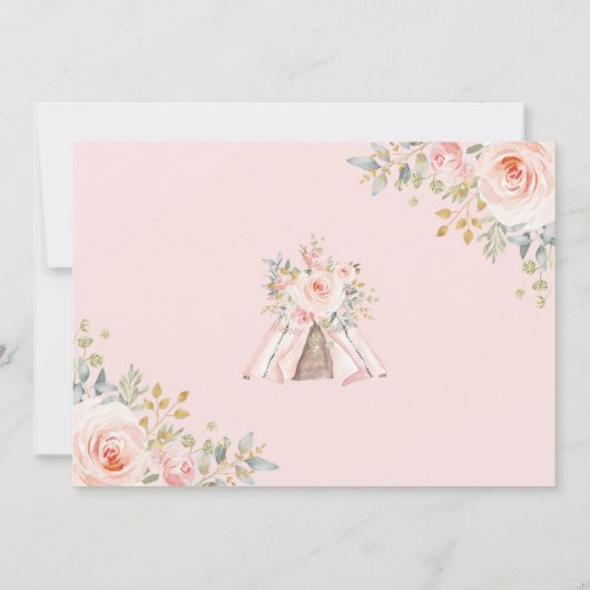 Blush Floral Tribal Safari Twee Wilde Tweede Dag Kaart (Achterkant)