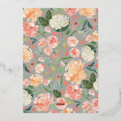 Blush Floral Two Brides Lesbian Couple Shower Folie Uitnodiging (Achterkant)