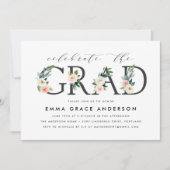 Blush Floral vieren de Afstudeerder Graduation Par Kaart (Voorkant)