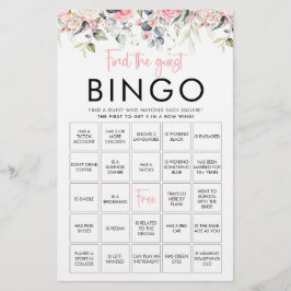 Blush Floral | Vind de gast bingo spelkaart