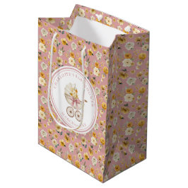 Blush Floral Vintage Carriage Baby Shower Bag Medium Cadeauzakje