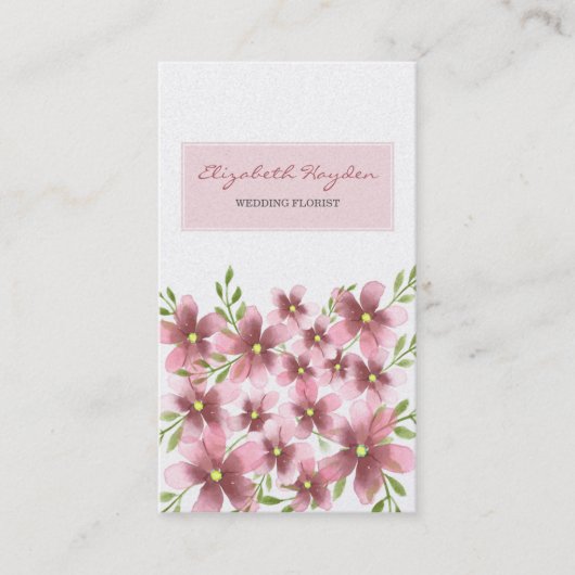 Blush Floral Visitekaartjes (Voorkant)