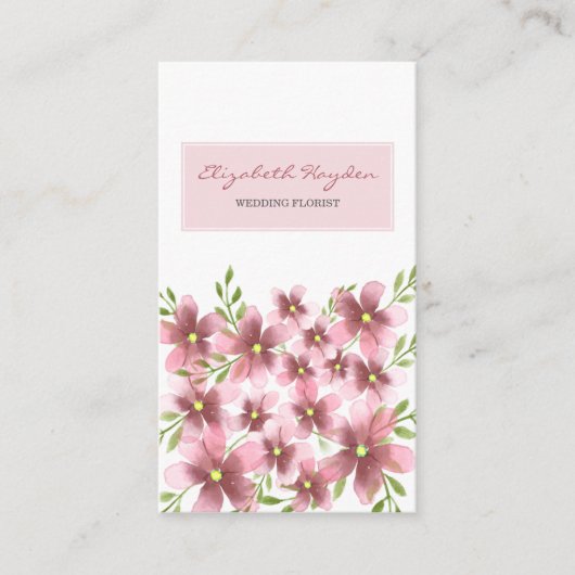 Blush Floral Visitekaartjes (Voorkant)