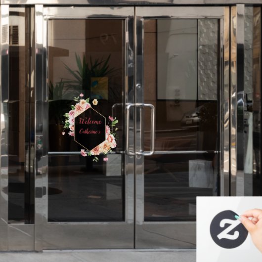 Blush Floral Vrijgezellenfeest Acrylwelkomstteken Raamsticker (Kantoordeur)