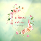 Blush Floral Vrijgezellenfeest Acrylwelkomstteken Raamsticker (Vel 3)