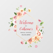 Blush Floral Vrijgezellenfeest Acrylwelkomstteken Raamsticker (Vel)