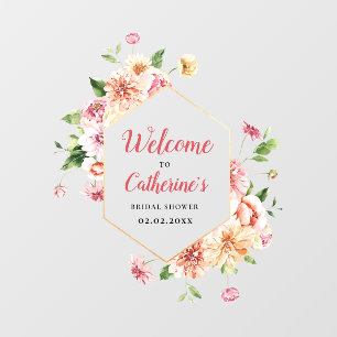 Blush Floral Vrijgezellenfeest Acrylwelkomstteken Raamsticker