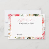 Blush Floral Vrijgezellenfeest Advies Kaart (Voorkant)