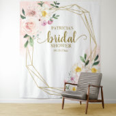 Blush Floral Vrijgezellenfeest Backdrop Foto Prop Wandkleed (In situ)