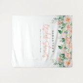 Blush Floral Vrijgezellenfeest Backdrop Wandkleed (Voorkant (horizontaal))