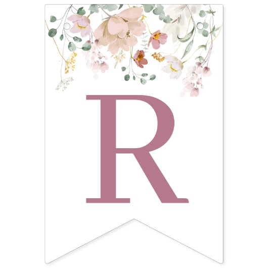 Blush Floral Vrijgezellenfeest Banner (Tweede vlag)