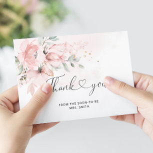 Blush Floral vrijgezellenfeest bedankt je creditca Kaart
