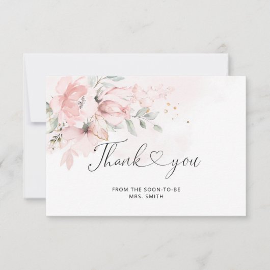 Blush Floral vrijgezellenfeest bedankt je creditca Kaart (Voorkant)