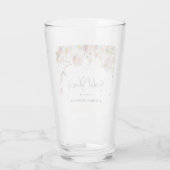 Blush Floral Vrijgezellenfeest glas (Achterkant)