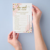 Blush Floral Vrijgezellenfeest Hij zei dat ze Game Flyer (Hand)