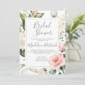 Blush Floral Vrijgezellenfeest Kaart (Staand voorkant)