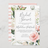 Blush Floral Vrijgezellenfeest Kaart (Voorkant / Achterkant)