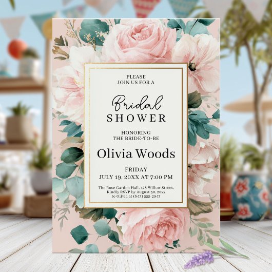 Blush Floral Vrijgezellenfeest Kaart