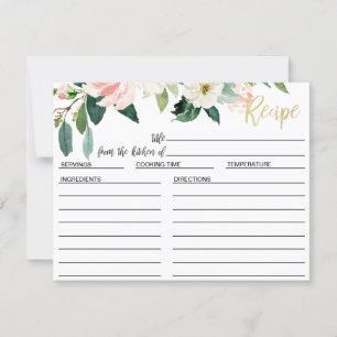 Blush Floral Vrijgezellenfeest Recipcard Bedankkaart
