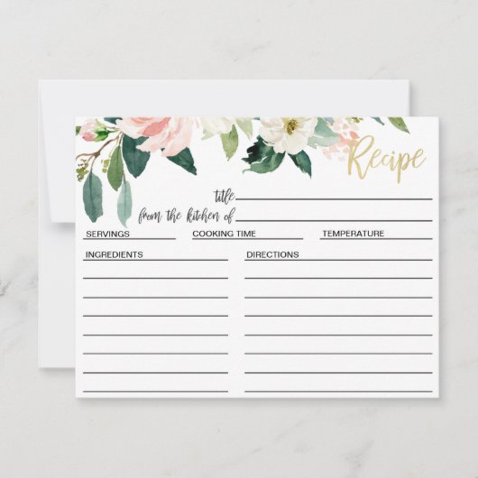 Blush Floral Vrijgezellenfeest Recipcard Bedankkaart (Voorkant)
