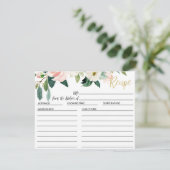 Blush Floral Vrijgezellenfeest Recipcard Bedankkaart (Staand voorkant)