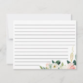 Blush Floral Vrijgezellenfeest Recipcard Bedankkaart (Achterkant)