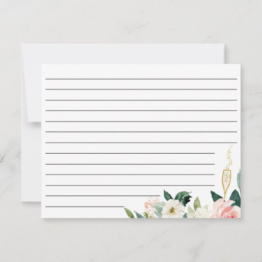 Blush Floral Vrijgezellenfeest Recipcard Bedankkaart (Achterkant)