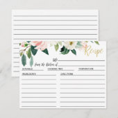 Blush Floral Vrijgezellenfeest Recipcard Bedankkaart (Voorkant / Achterkant)