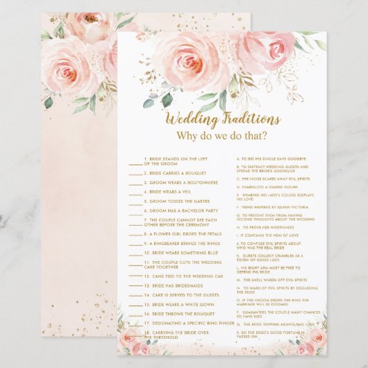 Blush Floral Vrijgezellenfeest Wedding Traditional (Voorkant / Achterkant)