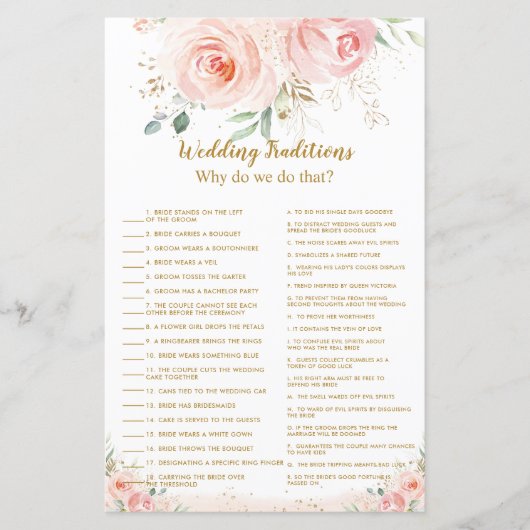 Blush Floral Vrijgezellenfeest Wedding Traditional (Voorkant)