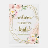 Blush Floral Vrijgezellenfeest Welkomstteken Acryl Bord (Voorkant)
