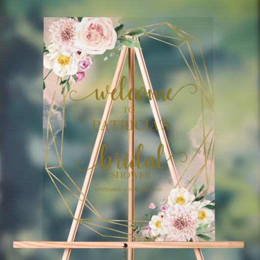 Blush Floral Vrijgezellenfeest Welkomstteken Acryl Bord (Neutraal)