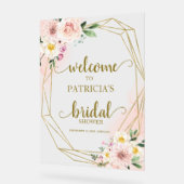 Blush Floral Vrijgezellenfeest Welkomstteken Acryl Bord (Hoek)