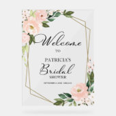 Blush Floral Vrijgezellenfeest Welkomstteken Acryl Bord (Voorkant)