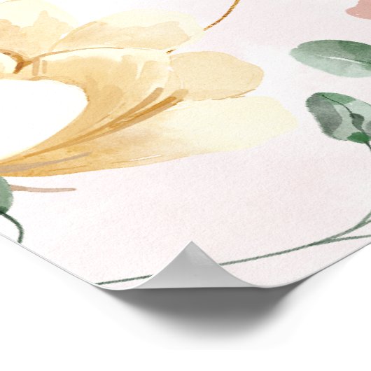 Blush Floral Vrijgezellenfeest Welkomstteken Poster (Hoek)