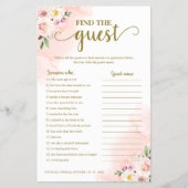 Blush Floral Vrijgezellenfeest Zoek het gastspel Flyer (Voorkant)