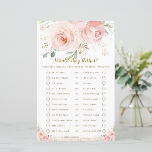 Blush Floral Vrijgezellenfeest zou niet meer spele (Staand voorkant)