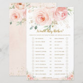 Blush Floral Vrijgezellenfeest zou niet meer spele (Voorkant / Achterkant)