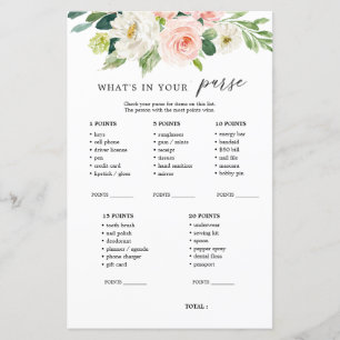 Blush Floral wat er in je Purse Shower Game zit