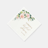 Blush Floral WatercolorBridal Shower Napkins Servet (Hoek)
