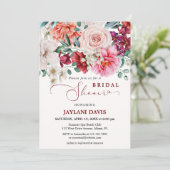 Blush Floral Waterverf Boho Peony Vrijgezellenfees Kaart (Staand voorkant)