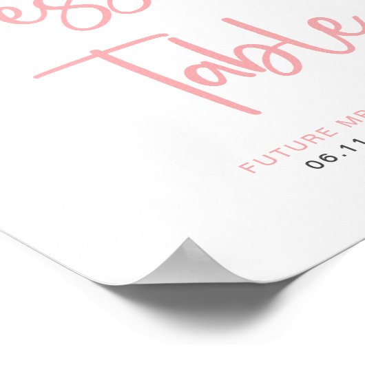 Blush Floral | Waterverf-bridal-dessert Poster (Hoek)