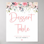 Blush Floral | Waterverf-bridal-dessert Poster (Voorkant)