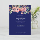 Blush Floral Waterverf bruids doucheuitnodiging Kaart (Staand voorkant)