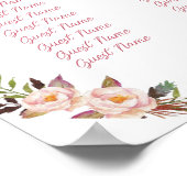 Blush Floral Waterverf Seating Chart Poster (Hoek)