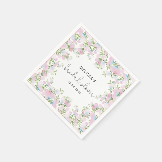 Blush Floral Waterverf Vrijgezellenfeest Napkins Servet (Hoek)