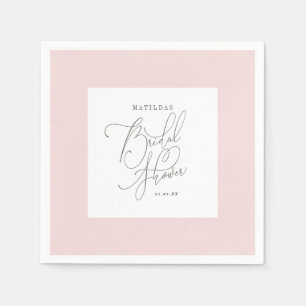 Blush floral waterverf Vrijgezellenfeest Servet