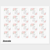 Blush Floral Waterverf Wedding Vierkante Sticker (Vel)