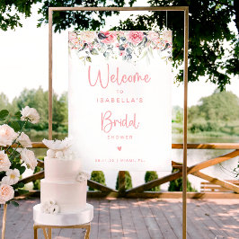 Blush Floral | Waterverf Welkomstteken Poster