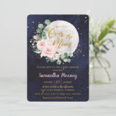 Blush Floral We zijn over het Moon Girl Baby showe Kaart (Staand voorkant)